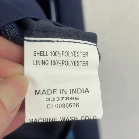 Wayward Fancies EShakti Wide Leg Bird Jumpsuit Navy Blue M Belted Pockets - Picture 12 of 14